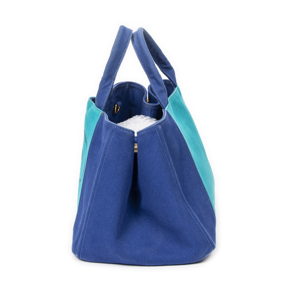 Prada Medium Bicolor Canapa Tote - Picture 3 of 9